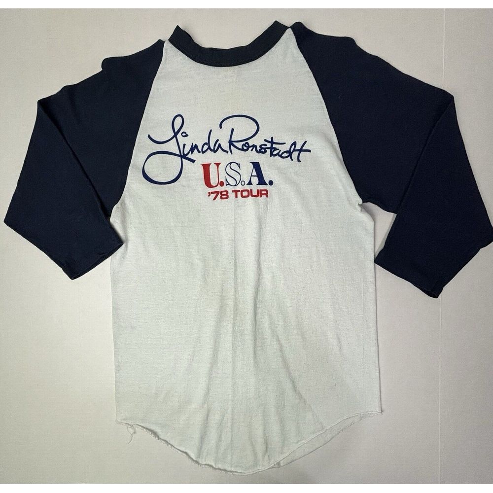 Vintage '78 LINDA RONSTADT Tour T-shirt Mens Medium 38-40 Raglan Baseball USA EC - Picture 12 of 12